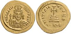 BYZANTINE AND MEDIEVAL COINS Heraclius, 610-641. Solidus (Gold, 21mm, 4.50 g 6), Constan­tinople, 610-613. dN hERACLI-US PP AVC Draped and cuirassed facing bust of Heraclius, wearing crown with plume 