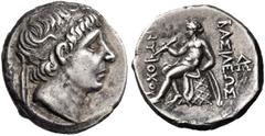 GREEK COINS Seleukid Kings of Syria. Antiochos I Soter, 281-261 BC. Drachm (Silver, 17 mm, 4.15 g, 8 h), Seleukeia-on-the-Tigris. Diademed head of Antiochos I to right. Rev. ΒΑΣΙΛΕΩΣ ΑΝΤΙΟΧΟΥ Apollo s