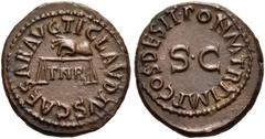 ROMAN IMPERIAL AND PROVINCIAL COINS Claudius, 41-54. Quadrans (Copper, 13 mm, 4.09 g, 6 h), Rome, 25 January - 3 December 41. TI CLAVDIVS CAESAR AVG Hand left, holding scales, with PNR below. Rev. PON