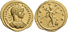 ROMAN IMPERIAL AND PROVINCIAL COINS Aurelian, 270-275. Aureus (Gold, 22 mm, 4.49 g, 11 h), Mediolanum, 3rd emission, 271-272. IMP C L DOM AURELIANVS P F AVG Laureate and cuirassed bust of Aurelian to 