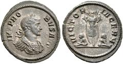 ROMAN IMPERIAL AND PROVINCIAL COINS Probus, 276-282. Denarius (Billon, 19 mm, 2.26 g, 12 h), Rome, 281. IMP PROBVS AVG Laureate and cuirassed bust of Probus to right. Rev. VICTORIA GERM Military troph