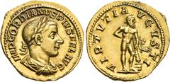 Roman Imperial & Provincial Gordian III, 238-244. Aureus (Gold, 21 mm, 4.95 g, 12 h), Rome, late 240 - early 243. IMP GORDIANVS PIVS FEL AVG Laureate, draped, and cuirassed bust of Gordian to right. R