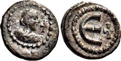 Byzantine & Early Islamic Period of Anastasius I - Justinian I, circa 498-565. Pentanummium (Billon, 12 mm, 1.87 g, 3 h), Constantinople?. Diademed and draped bust of emperor to right; in field to rig