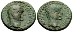 Roman Provincial THRACE. Abdera. Vespasian, with Titus as Caesar, 69-79. (Bronze, 19 mm, 5.55 g, 6 h). OYECΠACIANΩ AYTOKPATOPI Laureate head of Vespasian to right. Rev. ABΔHPEITAI TITO KAICAPI Bare he