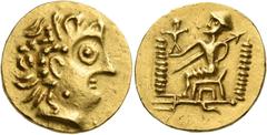 Greek Coins KOLCHIS, The Caucasus Area. Later 1st century BC/1st century AD. Stater (Gold, 18.5 mm, 6.93 g, 10 h), an imitation of a posthumous issue of Lysimachos from Byzantion, originally struck du