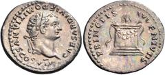 Roman Imperial Coins Domitian, as Caesar, 69-81. Denarius (Silver, 19 mm, 2.78 g, 6 h), struck under Titus, possibly in debased silver (see below), Rome, 80-81. CAESAR DIVI F DOMITIANVS COS VII Laurea