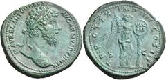 Roman Imperial Coins Marcus Aurelius, 161-180. Sestertius (Orichalcum, 33 mm, 25.67 g, 12 h), Rome, summer-December 166. M AVREL ANTONINVS - AVG ARM PARTH MAX Laureate head of Marcus Aurelius to right