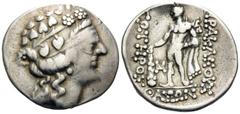 The Vineyard Collection Part II, Spain to Sicily CELTIC. Danube Region. Circa 2nd Century BC. Tetradrachm (Silver, 32 mm, 16.61 g, 10 h), imitating the contemporary Thasos tetradrachms, class II. Head