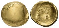 Celtic CELTIC, Central Europe. Vindelici. Circa 2nd-1st century BC. Quarter stater or 'Glattes Regenbogenschüsselchen' (Gold, 11.5 mm, 2.02 g). Convex surface. Rev. Concave surface with mysterious tra