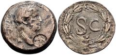 Roman Provincial SYRIA, Seleucis and Pieria. Antioch. Otho, 69. (Orichalcum, 29 mm, 13.95 g, 12 h), with a re-validation countermark from Antioch. IMP M OTHO [CAE AVG] Laureate head of Otho to right; 