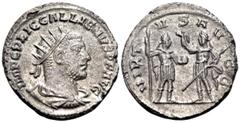 Roman Gallienus, 253-268. Antoninianus (Silver, 22 mm, 4.59 g, 6 h), Samosata mint, 2nd emission, c. 256-260. IMP C P LIC GALLIENVS P F AVG Radiate, draped, and cuirassed bust of Gallienus to right. R