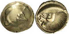 Celtic CELTIC, Central Europe. Boii. First half of the 1st century BC. Stater (Gold, 17 mm, 6.71 g), 'Muscheltyp', minted in the general area of west and southwest Slovakia and/or northern Burgenland.