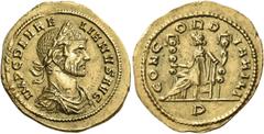 Roman Imperial & Provincial Aurelian, 270-275. Aureus (Gold, 22 mm, 4.12 g, 7 h), Mediolanum, 1st officina, end of 270. MP C D AVRELIANVS AVG Laureate, draped and cuirassed bust of Aurelian to right. 