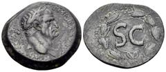 Roman Provincial SYRIA, Seleucis and Pieria. Antioch. Galba, 68-69. As (Copper, 23 mm, 7.88 g, 1 h). IM•SER•SVL• GALBA•CAE Laureate head of Galba to right. Rev. S•C in a laurel wreath with ties below.