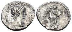 Roman Provincial CAPPADOCIA. Caesaraea-Eusebia. Nero, 54-68. Hemidrachm (Silver, 15 mm, 1.83 g, 12 h), circa 56-58. NERO CLAVD DIVI CLAVD F CAESAR AVG GERMANI Laureate head of Nero to right. Rev. Vict