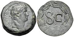 Roman Provincial SYRIA, Seleucis and Pieria. Antioch. Otho, 69. Dupondius (Bronze, 29 mm, 14.33 g, 1 h). IMP M OTHO [CAE AVG] Laureate head of Otho to right. Rev. Large S•C within laurel wreath tied b