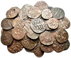 Large Lots BYZANTINE. Circa 11th century. (Bronze, 320.00 g). A lot of Forty-eight (48) byzantine follis. All cleaned. Good - fine. Lot sold as is, no returns (48). From an old collection in Germany f