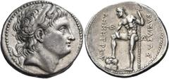 GREEK COINS Kings of Macedon Demetrios I Poliorketes, 306-283 BC. Tetradrachm (Silver, 30 mm, 16.92 g, 6 h), Amphipolis, c. 290-289. Diademed head of Demetrios to right, wearing bull's horn above his 