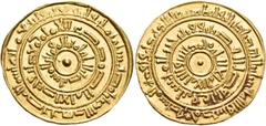 ISLAMIC COINS Fatimids. Al-Mustansir billah, AH 427-487 / AD 1036-1094. Dinar (Gold, 21.5 mm, 4.29 g), Misr (al-Fustat) mint, AH 448 =1056-1057 AD. Inscription in three concentric circles around a cen