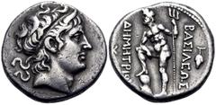 The Vineyard Collection part III KINGS OF MACEDON. Demetrios I Poliorketes, 306-283 BC. Tetradrachm (Silver, 27 mm, 16.67 g, 10 h), Chalkis, circa 290-287. Diademed head of Demetrios to right, wearing