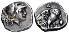The Vineyard Collection part III ATTICA. Athens. Circa 268-262 BC. Pentobol or Drachm of Ptolemaic weight (Silver, 16 mm, 3.56 g, 7 h), probably struck as small change to be used by Ptolemaic troops d
