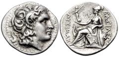 Greek KINGS OF THRACE. Lysimachos, 305-281 BC. Drachm (Silver, 19 mm, 4.20 g, 12 h), Ephesos, circa 294-287. Diademed head of the deified Alexander the Great to right, with horn of Ammon over his ear.