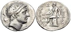 Greek SELEUKID KINGS OF SYRIA. Antiochos II Theos, 261-246 BC. Tetradrachm (Silver, 29 mm, 17.07 g, 6 h), Ekbatana. Diademed head of Antiochos II to right. Rev. ΒΑΣΙΛΕΩΣ ΑΝΤΙΟΧΟΥ Apollo seated left on
