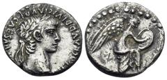 Roman Provincial CAPPADOCIA. Caesaraea-Eusebia. Nero, 54-68. Hemidrachm (Silver, 13 mm, 1.82 g, 1 h), circa 56-58. NERO CLAVD DIVI CLAVD F CAESAR [AVG GERMANI] Laureate head of Nero to right. Rev. Vic