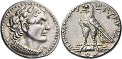 Greek PTOLEMAIC KINGS OF EGYPT. Ptolemy V Epiphanes, 205-180 BC. Tetradrachm (Silver, 27 mm, 14.25 g, 11 h), Arados or uncertain mint in Cyprus, year ΟΘ (79) = 184/3. Diademed head of Ptolemy I to rig