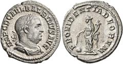 Roman Imperial & Provincial Balbinus, 238. Denarius (Silver, 20 mm, 2.71 g, 5 h), Rome, April - June 238. IMP C D CAEL BALBINVS AVG Radiate, draped and cuirassed bust of Balbinus to right. Rev. PROVID