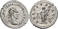 Roman Imperial & Provincial Trajan Decius, 249-251. Antoninianus (Silver, 23 mm, 4.15 g, 12 h), Antioch, 249-250. IMP C M Q TRAIANVS DECIVS AVG Radiate and cuirassed bust of Trajan Decius to right, se