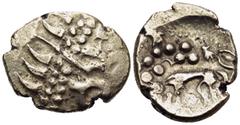 Celtic CELTIC, Britain. Iceni. Uninscribed, circa 65-1 BC. Stater (Gold, 20.5 mm, 5.87 g, 2 h), Icenian A (Norfolk Wolf) type. Wreath pattern with crescents. Rev. Wolf standing to left; pellets and 'b