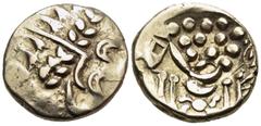 Celtic CELTIC, Britain. Belgae(?). Circa 60-20 BC. Stater (Gold, 18 mm, 6.12 g, 7 h), Chute (Durotrigan A/British B) type. Wreath pattern with crescents. Rev. Disjointed horse left; 'crab' below; abov