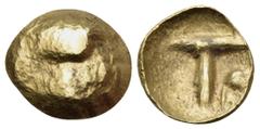 Celtic CELTIC, Central Europe. Boii. Circa 1st century BC. 1/8 Stater (Gold, 9 mm, 0.79 g). Irregular bulge. Rev. T-shape. Dembski 510. Flesche - (cf. 461). Paulsen 239-241. Well-centred and relativel