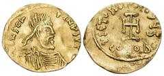 Byzantine Constans II, 641-668. Tremissis (Gold, 17 mm, 1.40 g, 7 h), Constantinople. d N CONSTANTINЧS P P AV Diademed, draped and cuirassed bust of Constans to right. Rev. VICTORIA AVςЧ S / CONOB Cro