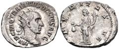 Roman Imperial Trajan Decius, 249-251. Antoninianus (Silver, 22.5 mm, 3.81 g, 12 h), Rome, 250. IMP C M Q TRAIANVS DECIVS AVG Radiate and cuirassed bust of Trajan Decius to right. Rev. VBERITAS AVG Ub