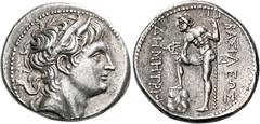 GREEK COINS KINGS OF MACEDON Demetrios I Poliorketes, 306-283 BC. Tetradrachm (Silver, 30.5 mm, 17.13 g, 4 h), Amphipolis, circa 290-289. Diademed head of Demetrios to right, with bull's horn above hi