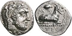 GREEK COINS CYPRUS Salamis. Evagoras I, circa 411-374 BC. Stater (Silver, 23 mm, 10.84 g, 8 h). [E u fa go ro] (in Cypriot syllabic script) Head of bearded Herakles to right, wearing lion's skin headd