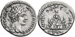 ROMAN COINS Caracalla, 198-217. Drachm (Silver, 18 mm, 3.14 g, 4 h), Caesaraea-Eusebia in Cappadocia, year 17 of Septimius Severus = 209. AY K M AYP ANTΩNINOC Laureate head of Caracalla to right. Rev.