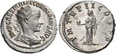 ROMAN COINS Gordian III, 238-244. Antoninianus (Silver, 21 mm, 4.46 g, 5 h), Antioch, 238-239. IMP CAES M ANT GORDIANVS AVG Radiate, draped and cuirassed bust of Gordian III to right. Rev. P M TR P II