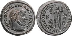 ROMAN COINS Valerius Valens, 316-317. Follis (Bronze, 21.5 mm, 3.91 g, 6 h), Alexandria, 2nd officina. IMP C AVR VAL VALENS P F AVG Laureate head of Valens to right. Rev. IOVI CONSERVATORI AVGG / ALE 