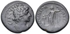The Vineyard Colection Part IV, Roman Provincial LYDIA. Saitta. Pseudo-autonomous issue, 3rd century AD. Assarion (Bronze, 21.5 mm, 6.98 g, 12 h). IEPA CYNKΛΗΤΟC Draped bust of the Senate to right. Re
