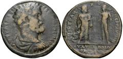 Roman Provincial LYDIA. Thyateira. Septimius Severus, 193-211. Medallion (Bronze, 44 mm, 34.09 g, 6 h), alliance issue with Pergamum, struck under the strategos Moschus, 193-195. AYT KAI Λ CEΠ CEOYHPO