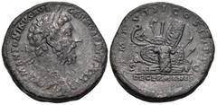 Roman Imperial Marcus Aurelius, AD 161-180. Sestertius (Orichalcum, 32 mm, 23.83 g, 12 h), Rome, 176-177. M ANTONINVS AVG GERM SARM TR P XXXI Laureate and cuirassed bust of Marcus Aurelius to right. R