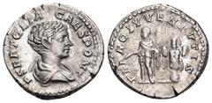 Roman Imperial Geta, as Caesar, 198-209. Denarius (Silver, 18.5 mm, 3.61 g, 12 h), Rome, 200-202. P SEPT GETA CAES PONT Bareheaded and draped bust of Geta to right. Rev. PRINC IVVENTVTIS Geta as Princ
