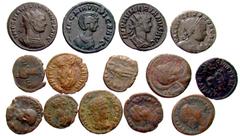 Large Lots GREEK & ROMAN IMPERIAL. (Bronze, 42.90 g). A lot of Sixteen (16) bronzes, all but one late Roman. The exception to the late Roman is a Carthaginian issue struck during the Haniballic Wars. 