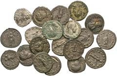 Large Lots ROMAN IMPERIAL. 3rd century AD. (Silver, 58.84 g). A lot of Twenty (20) denarii of the Severan. Includes coins of Septimius Severus (2), Julia Domna, Caracalla (3), Elagabalus, Julia Maesa,