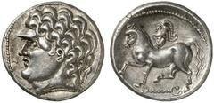 CELTIC, Middle Danube. Uncertain tribe. Late 2nd century BC. Tetradrachm (Silver, 12.47 g 10), variety of the Reiterstumpf/Kroisbach type. Beardless male head (Apollo) to left, with heavy brows and S-