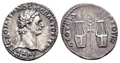 Roman Provincial LYCIA. Lycian League. Domitian, 81-96. Drachm (Silver, 19.5 mm, 3.40 g, 7 h), Probably Rome, but for use in the East, 95. AYT KAIC ΔOMITIANOC CEBACTOC ΓEPM Laureate head of Domitian t