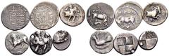 Large Lots GREEK. 5th-3rd centuries BC. (Silver, 14.00 g). A lot of Six (6) silver issues from Greece. Includes drachms from Dyrrhachion and Apollonia in Illyria, a hemidrachm of Chersonessos in Thrac